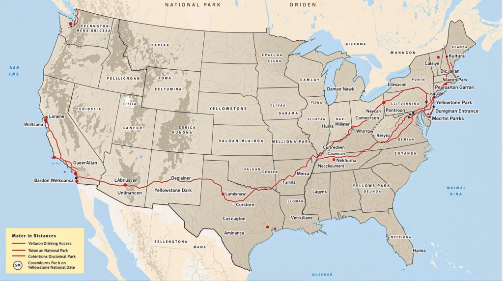 Driving distances and access routes to Yellowstone National Park from major U.S. cities, including entrance locations, seasonal accessibility, and transportation options