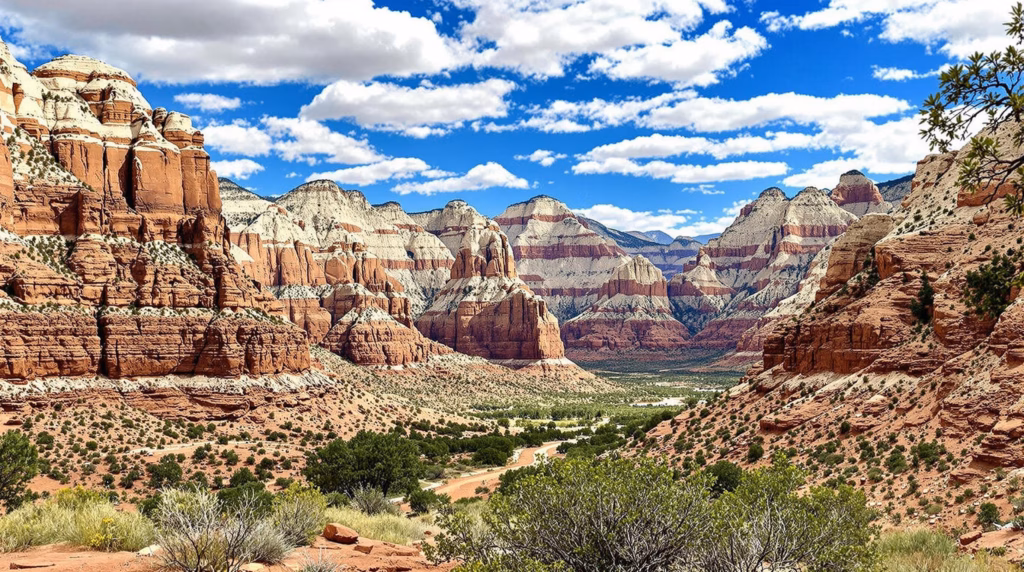 Travel route and transportation guide between Las Vegas and Zion National Park, with specific driving directions, shuttle services, and alternative transportation options