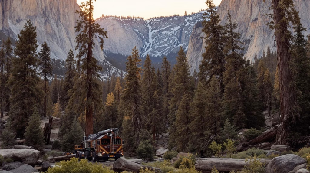 California National Parks driving route logistics between Sequoia and Yosemite