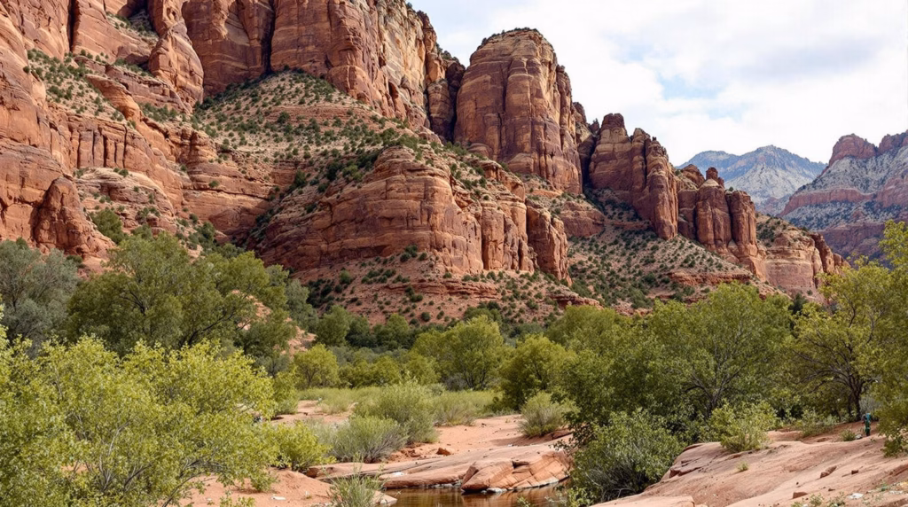 Travel route specifics between St. George, Utah and Zion National Park, including distances, driving directions, and access points